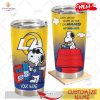 HOT Personalized NFL Los Angeles Chargers Snoopy BUD LIGHT Beer Lover Stainless Steel Tumbler