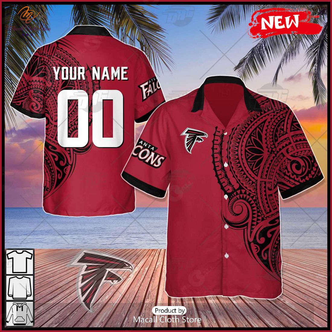 HOT Personalize NFL Atlanta Falcons Polynesian Tattoo Design Hawaiian Shirt HOT Personalize NFL Atlanta Falcons Polynesian Tattoo Design Hawaiian Shirt