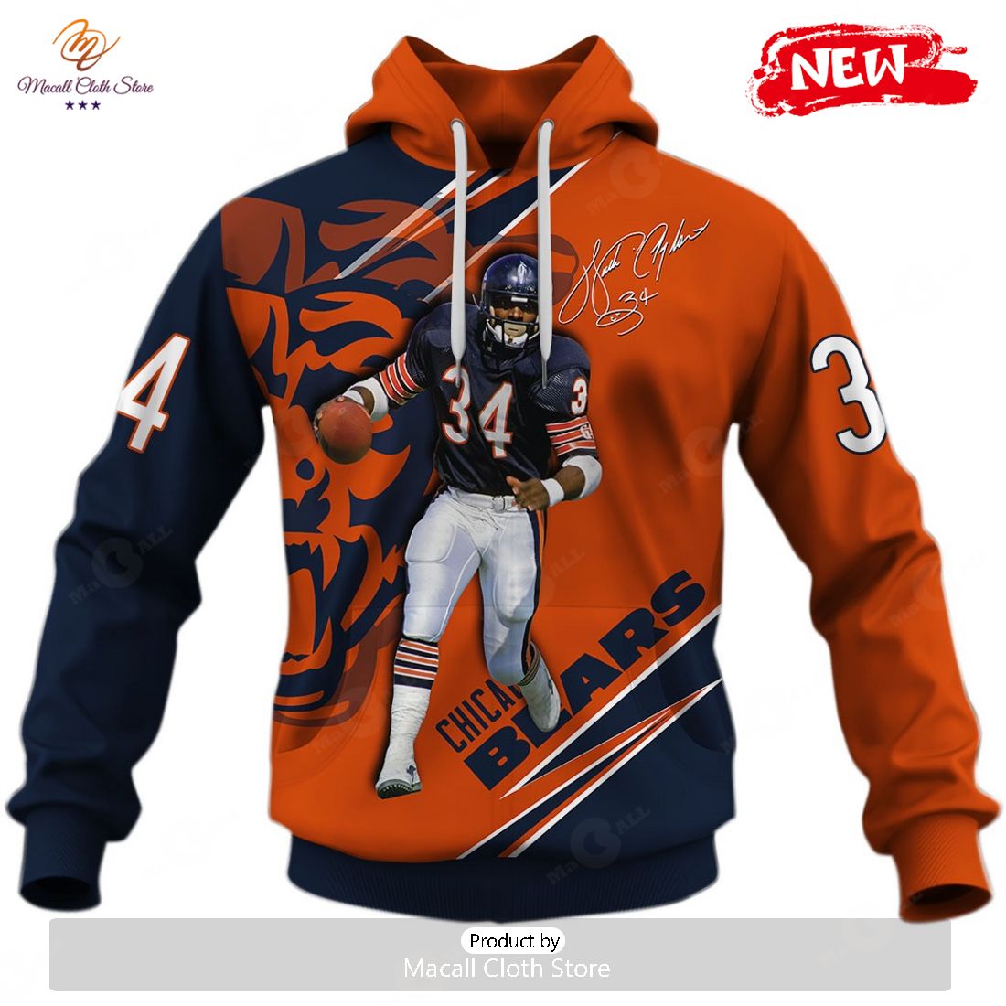 HOT Chicago Bears Walter Payton  34 Limited Edition Hoodie Sweatshirt 3D