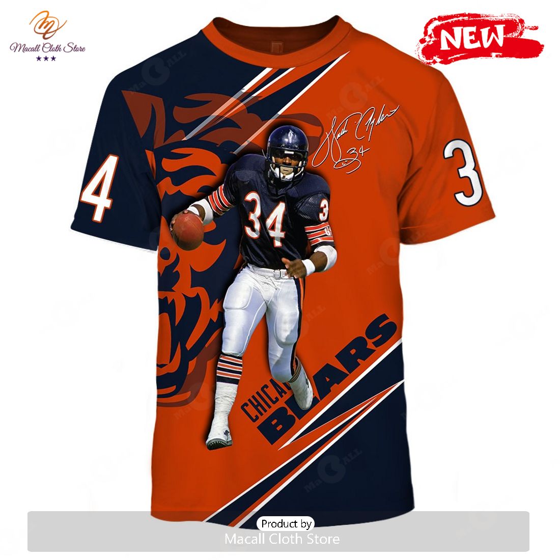 HOT Chicago Bears Walter Payton  34 Limited Edition Hoodie Sweatshirt 3D