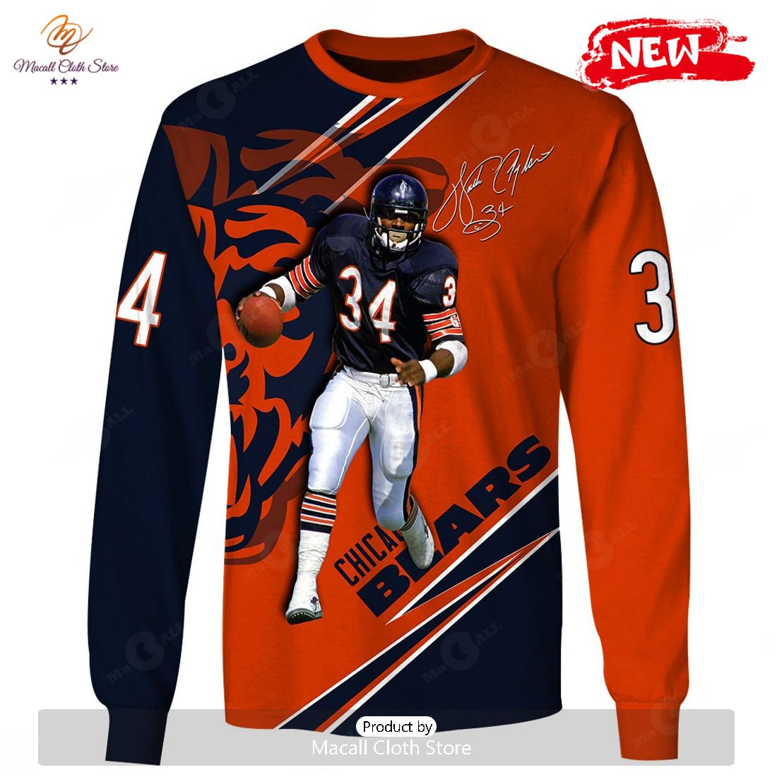 HOT Chicago Bears Walter Payton  34 Limited Edition Hoodie Sweatshirt 3D HOT Chicago Bears Walter Payton  34 Limited Edition Hoodie Sweatshirt 3D