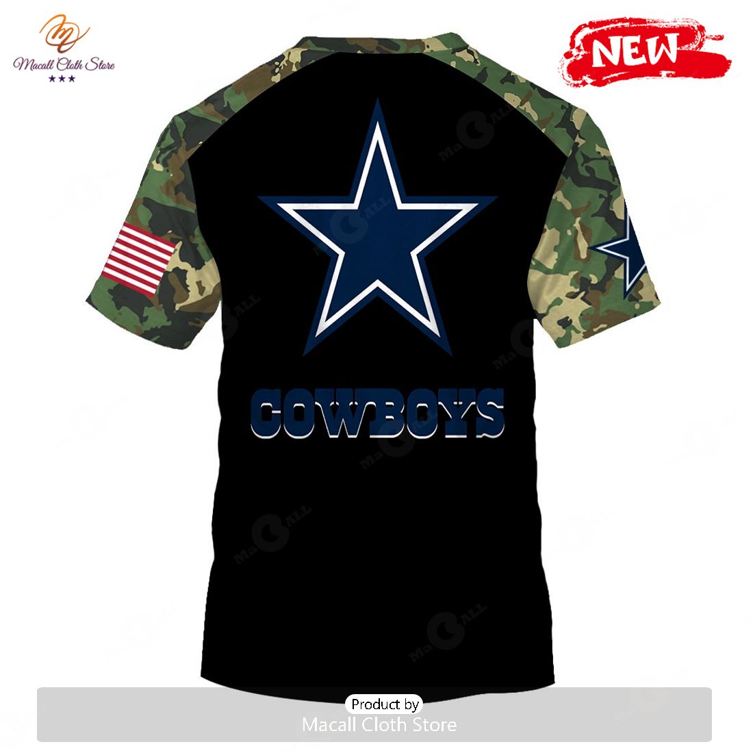 HOT Dallas Cowboys Army Camouflage American Flag Punisher Skull Limited ...