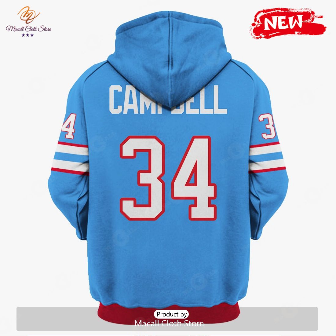 Earl Campbell Houston Oilers Mitchell & Ness Retired Player Logo Name &  Number T-Shirt - Light Blue