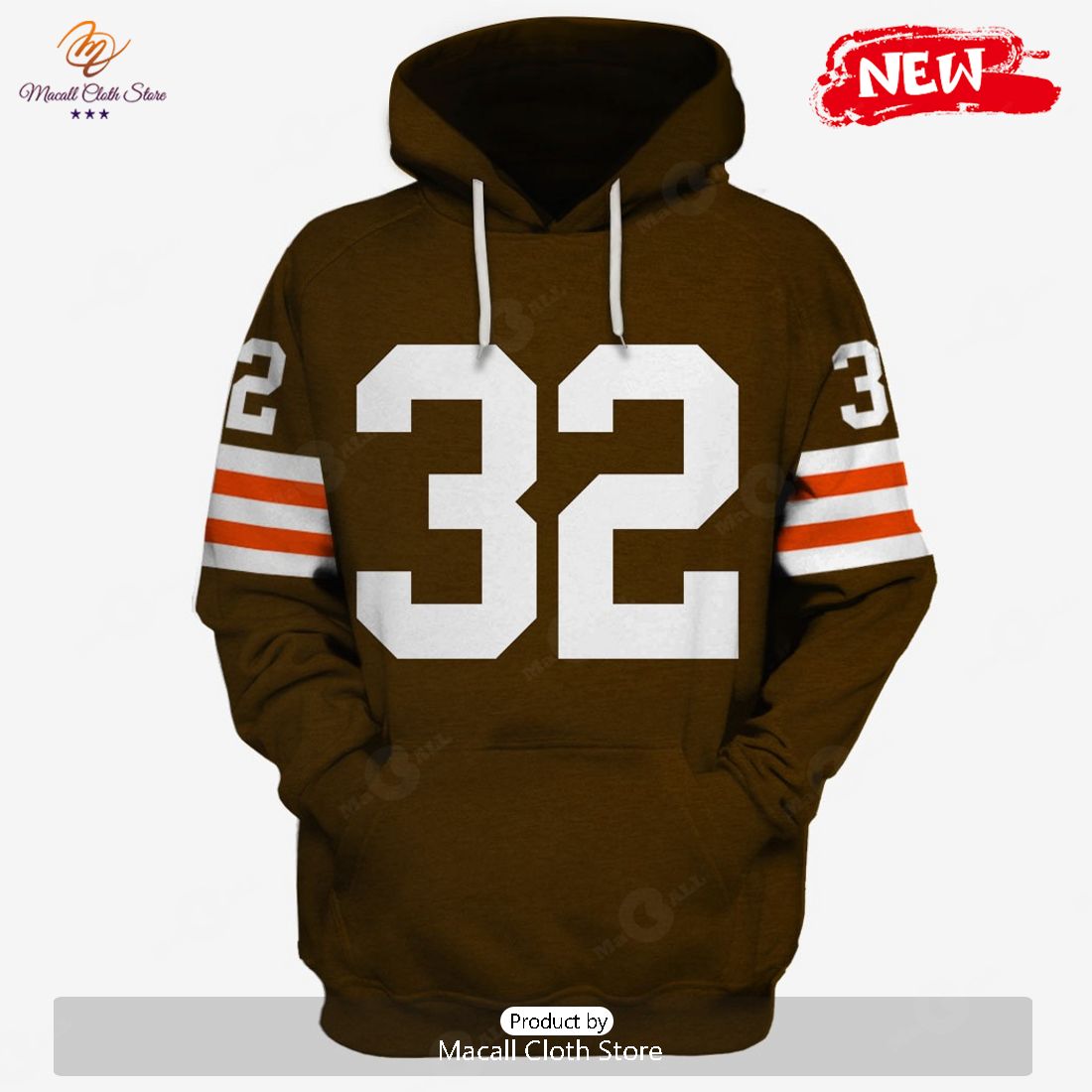 HOT Jim Browns 32 Cleveland Browns Jersey Limited Edition Hoodie Sweatshirt 3D HOT Jim Browns 32 Cleveland Browns Jersey Limited Edition Hoodie Sweatshirt 3D