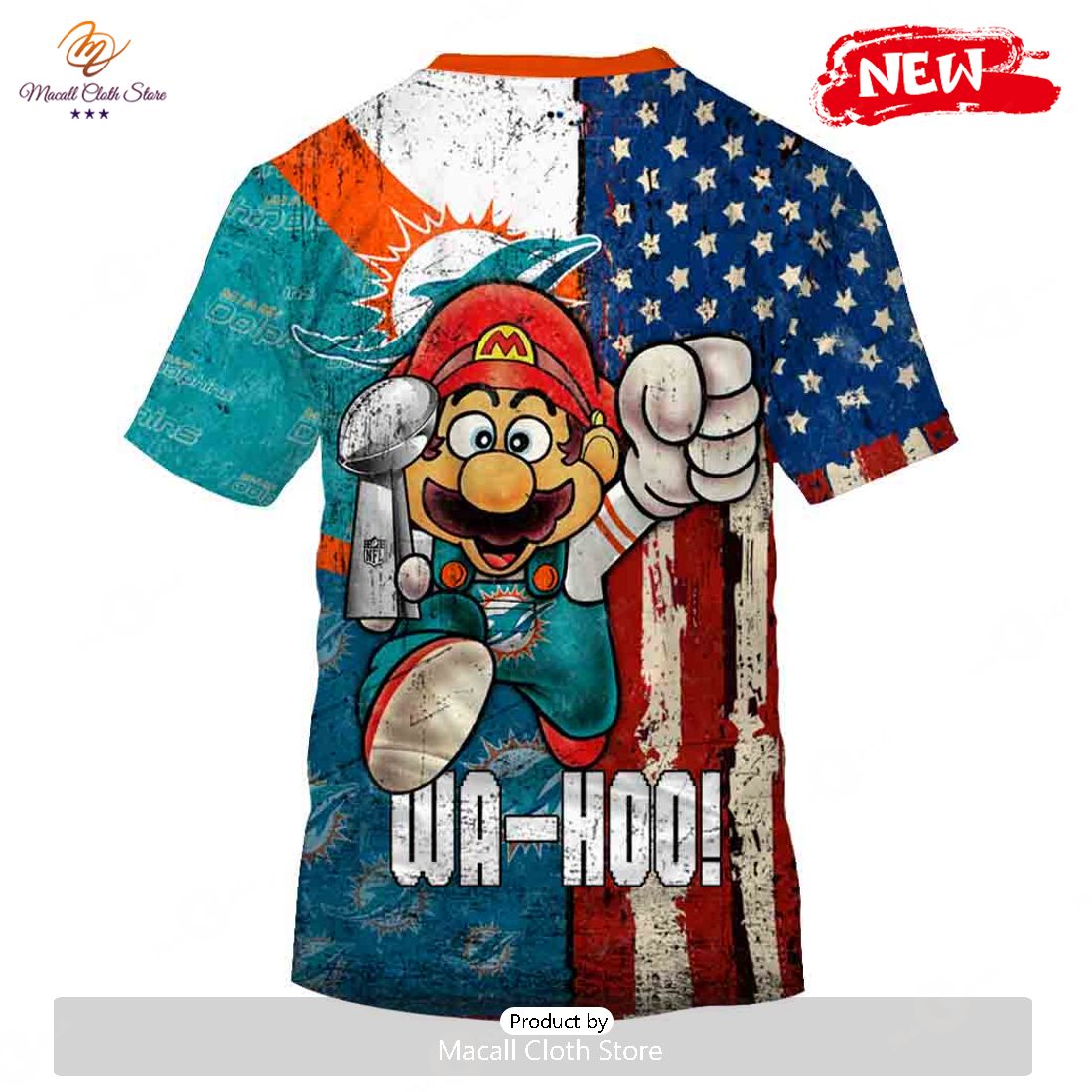 HOT OSC-T50 Mario NFLDolphins Limited Edition Hoodie Sweatshirt 3D HOT OSC-T50 Mario NFLDolphins Limited Edition Hoodie Sweatshirt 3D