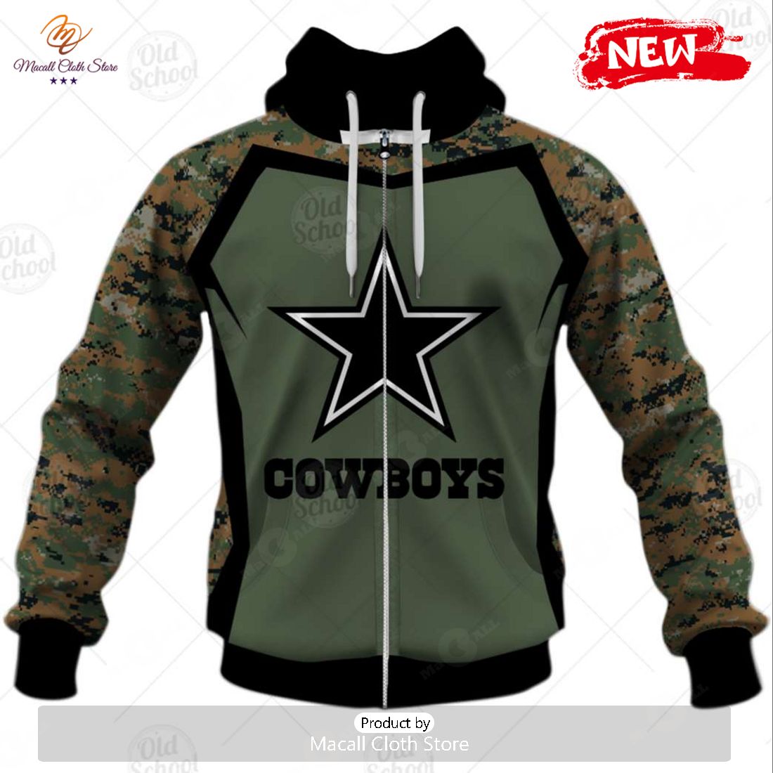 HOT Personalize NFL Dallas Cowboys Veterans Day Style Camo Hoodie