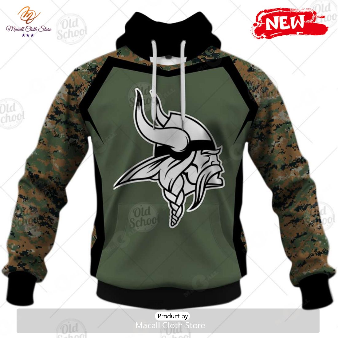 HOT Personalize NFL Minesota Vikings Veterans Day Style Camo Hoodie ...