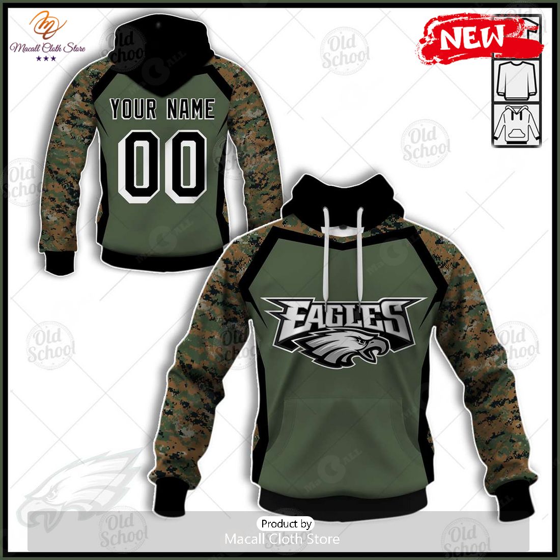 HOT Personalize NFL Philadelphia Eagles Veterans Day Style Camo Hoodie Sweatshirt 3D HOT Personalize NFL Philadelphia Eagles Veterans Day Style Camo Hoodie Sweatshirt 3D