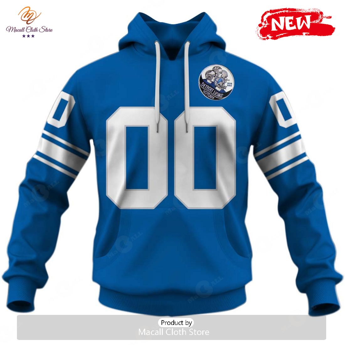 HOT Personalized 1983 Detroit Lions 50th Anniversary Vintage NFL Jersey Hoodie Sweatshirt 3D HOT Personalized 1983 Detroit Lions 50th Anniversary Vintage NFL Jersey Hoodie Sweatshirt 3D