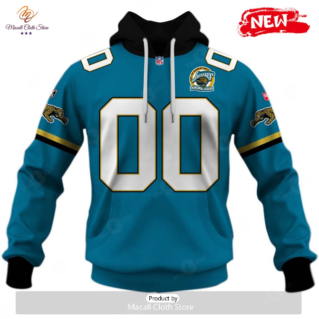 HOT Personalized 1995 Jacksonville Jaguars Vintage Throwback Home Jersey Hoodie Sweatshirt 3D