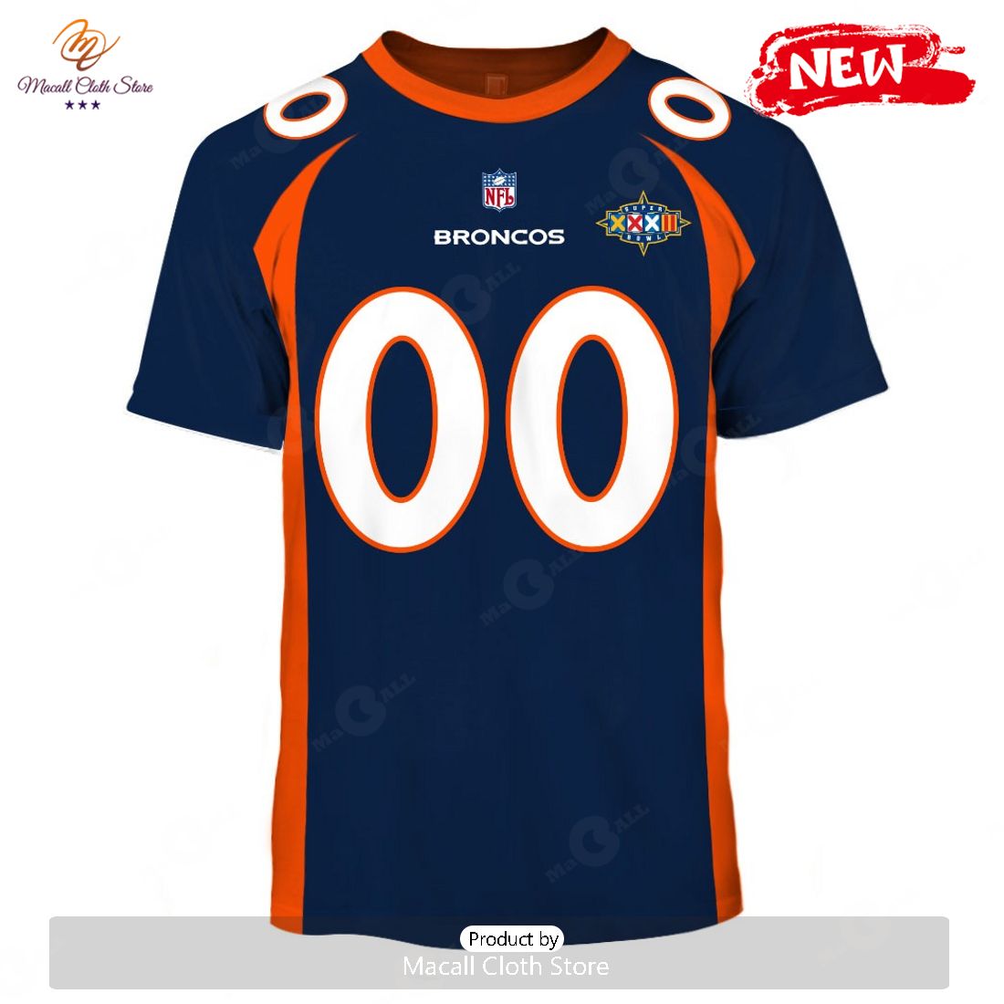 HOT Personalized Denver Broncos 1997 Super Bowl XXII Vintage Home Jersey Hoodie Sweatshirt 3D