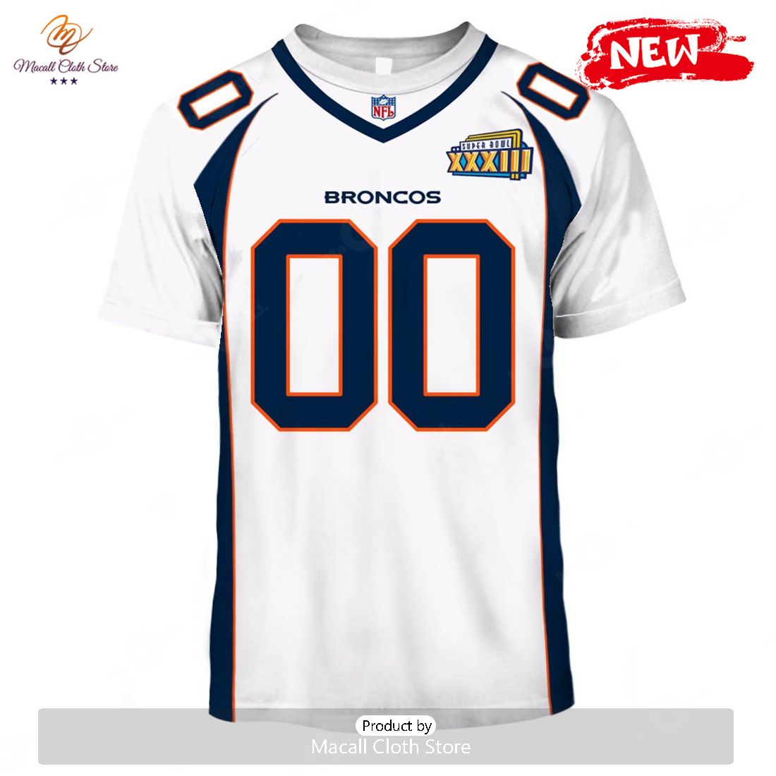 HOT Personalized Denver Broncos 1998 Super Bowl XXIII Vintage Home Jersey Hoodie Sweatshirt 3D