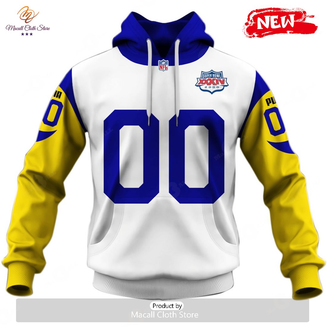 HOT Personalized Los Angeles Rams 1999 Vintage Throwback Champion Jersey Hoodie Sweatshirt 3D HOT Personalized Los Angeles Rams 1999 Vintage Throwback Champion Jersey Hoodie Sweatshirt 3D