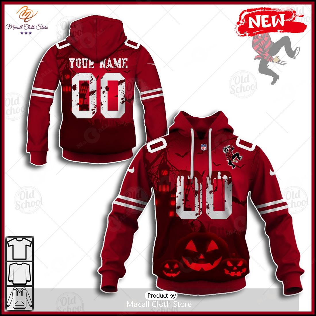 HOT Personalized NFL San Francisco 49ers 2023 Halloween Jersey Hoodie Sweatshirt 3D HOT Personalized NFL San Francisco 49ers 2023 Halloween Jersey Hoodie Sweatshirt 3D