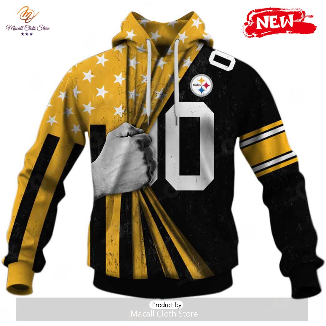 HOT Personalized Pittsburgh Steelers 2020 Jersey Hoodie Sweatshirt 3D