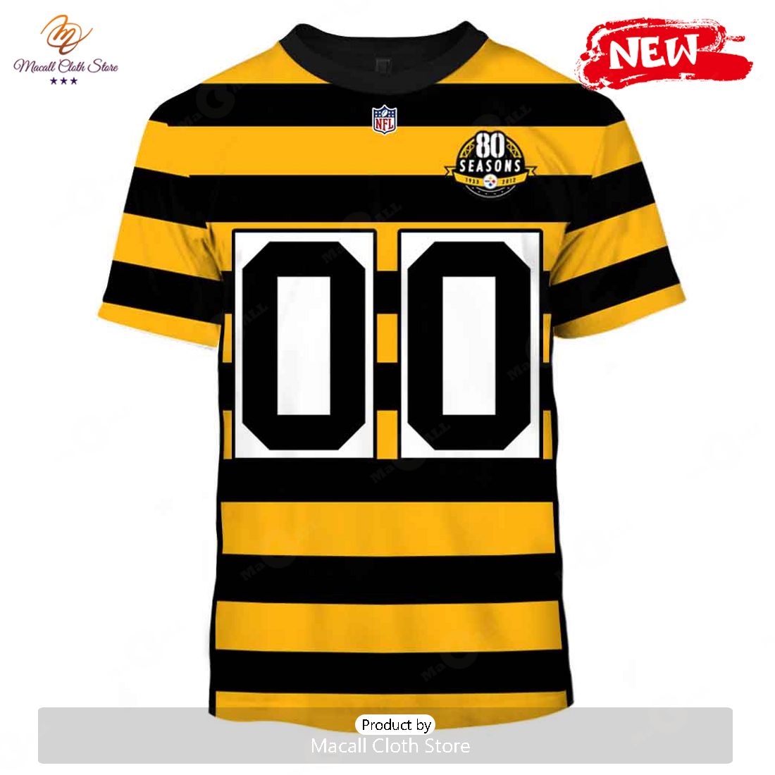 HOT Personalized Pittsburgh Steelers Yellow Black Alternate 80th Anniversary  Throwback Jersey - Macall Cloth Store - Destination for fashionistas