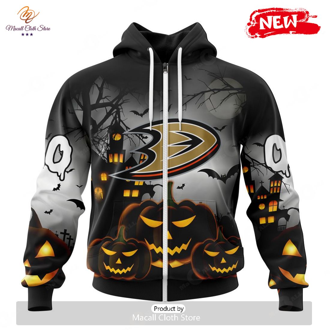 HOT Personalized NHL Anaheim Ducks Special Design For Halloween Hoodie Sweatshirt 3D