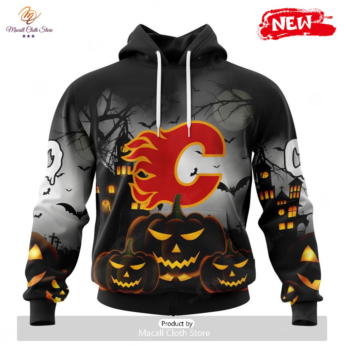 HOT Personalized NHL Calgary Flames Special Design For Halloween Hoodie Sweatshirt 3D HOT Personalized NHL Calgary Flames Special Design For Halloween Hoodie Sweatshirt 3D