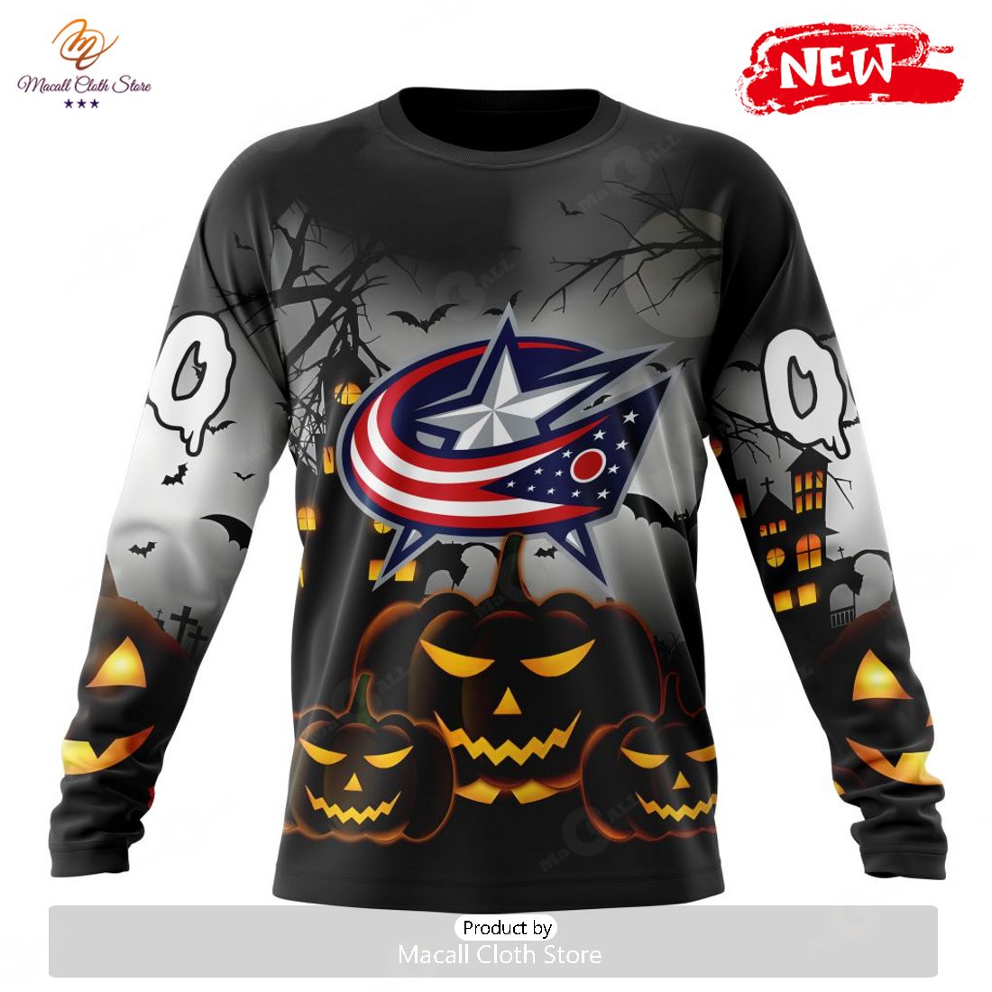 HOT Personalized NHL Columbus Blue Jackets Special Design For Halloween Hoodie Sweatshirt 3D HOT Personalized NHL Columbus Blue Jackets Special Design For Halloween Hoodie Sweatshirt 3D
