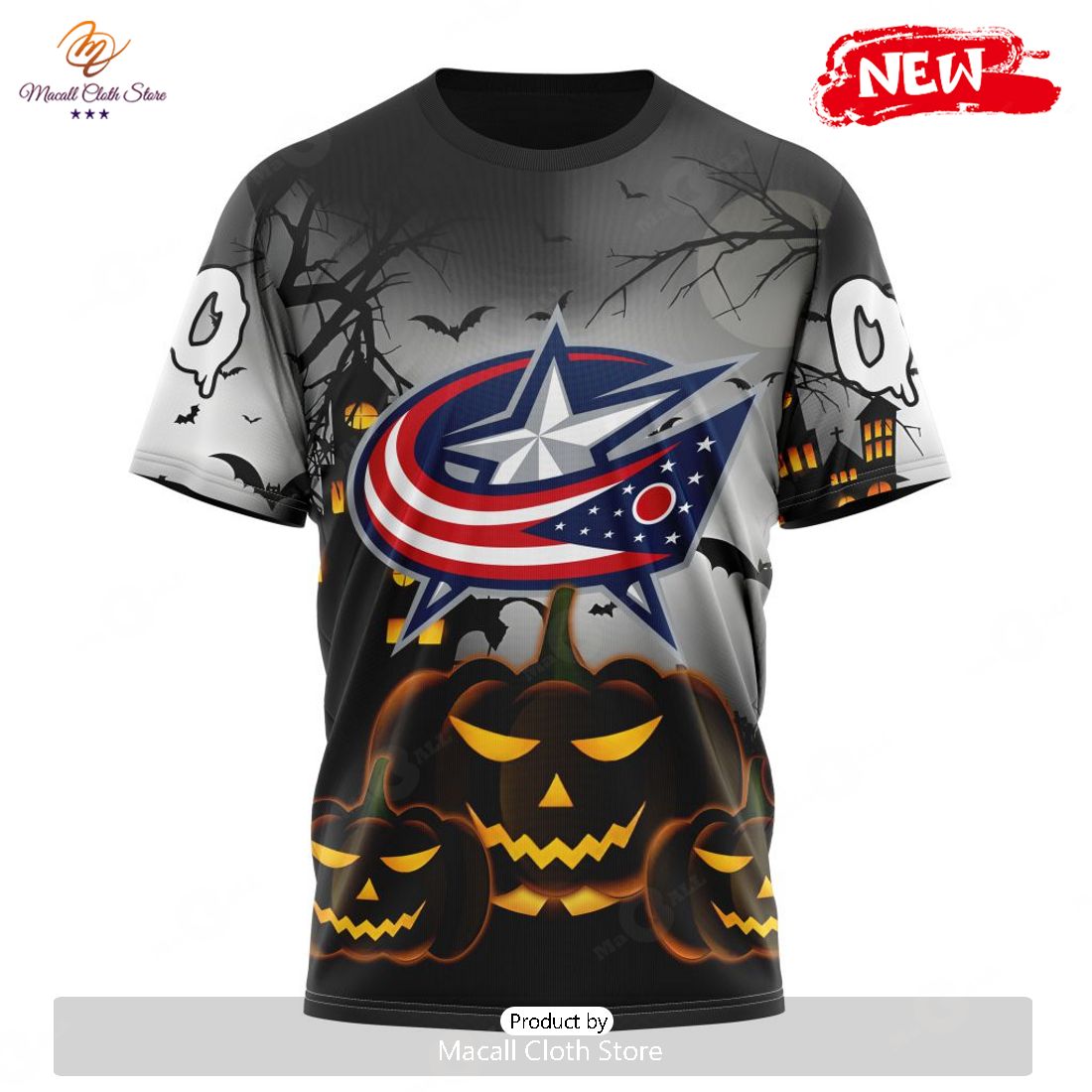 HOT Personalized NHL Columbus Blue Jackets Special Design For Halloween Hoodie Sweatshirt 3D HOT Personalized NHL Columbus Blue Jackets Special Design For Halloween Hoodie Sweatshirt 3D