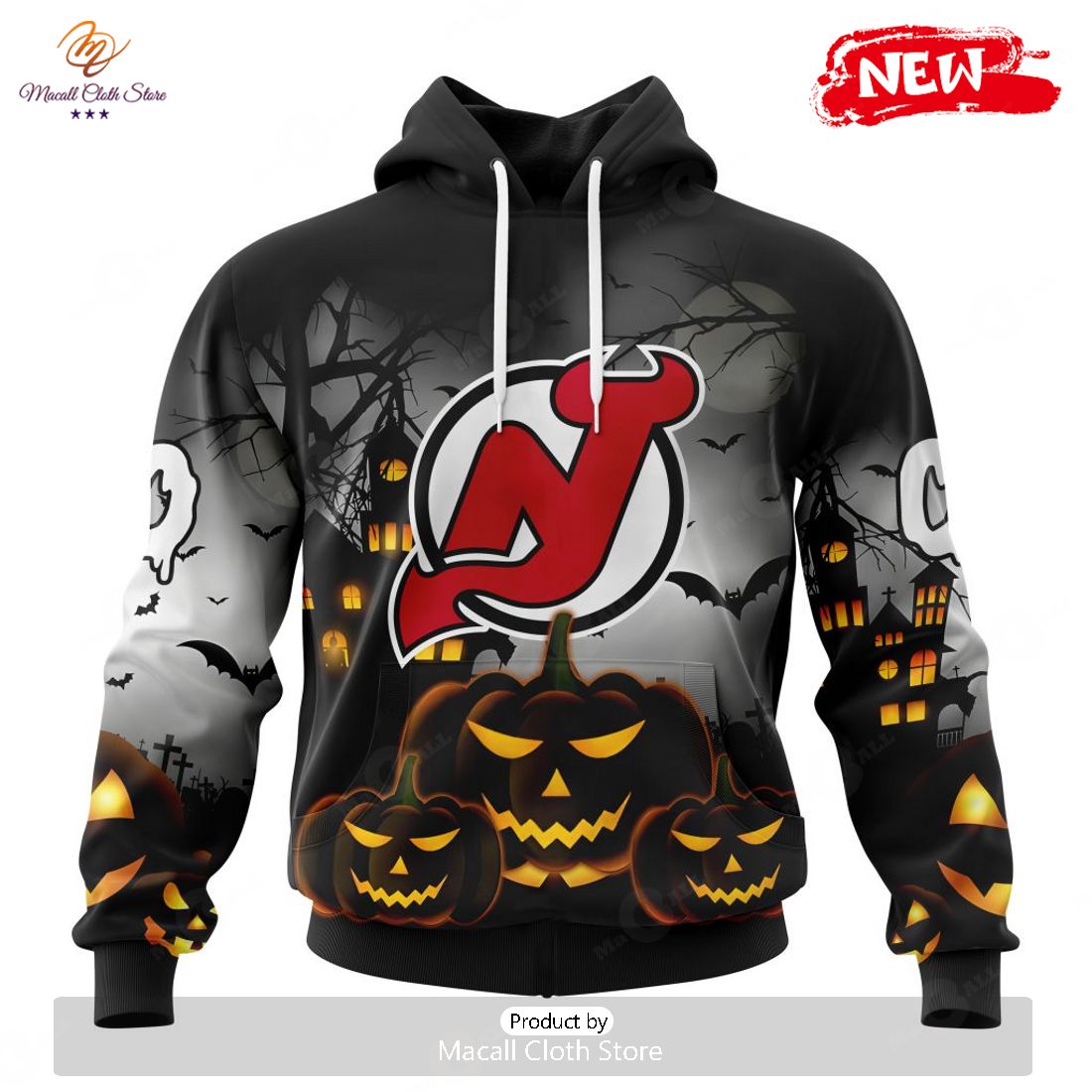 HOT Personalized NHL New Jersey Devils Special Design For Halloween Hoodie Sweatshirt 3D
