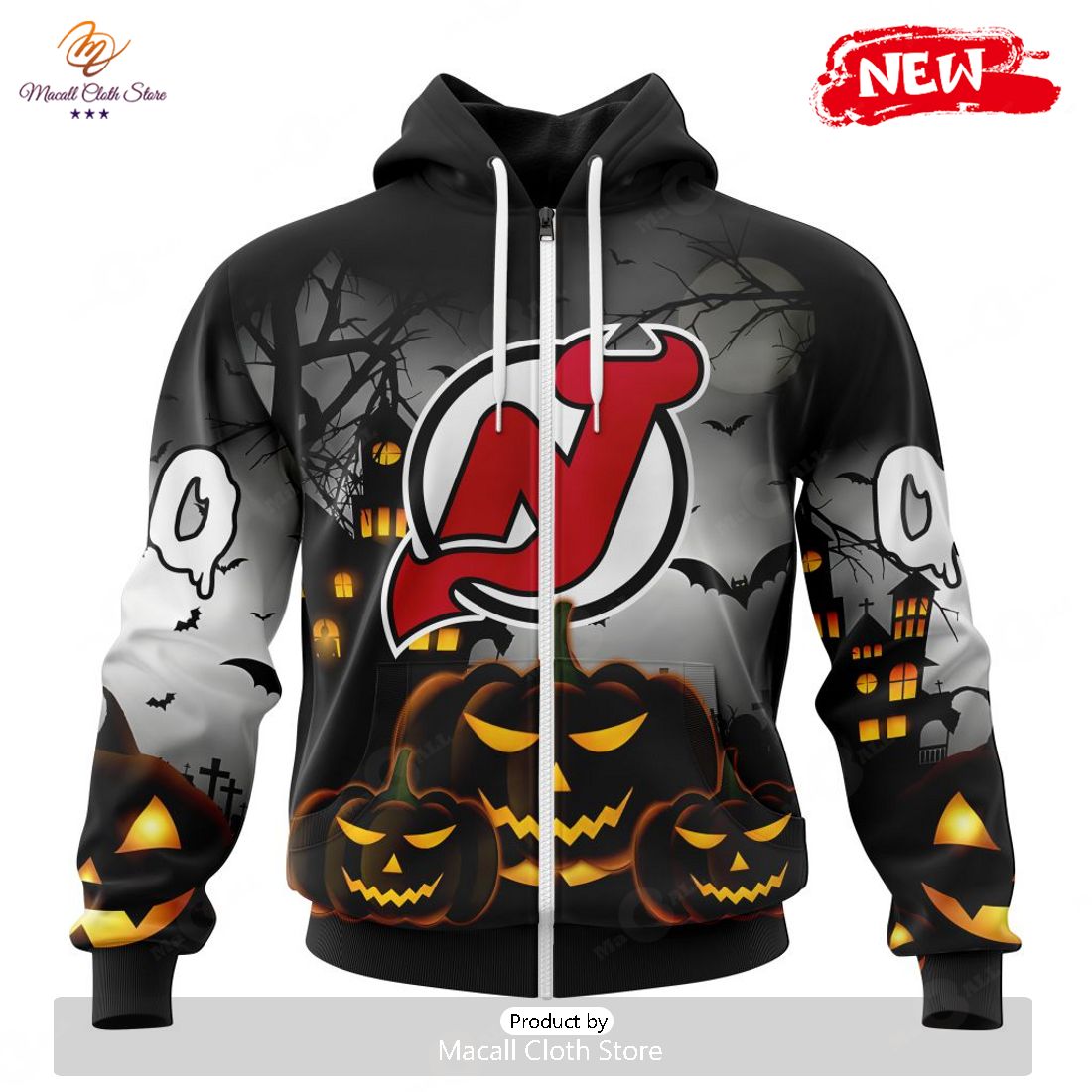 HOT Personalized NHL New Jersey Devils Special Design For Halloween Hoodie Sweatshirt 3D
