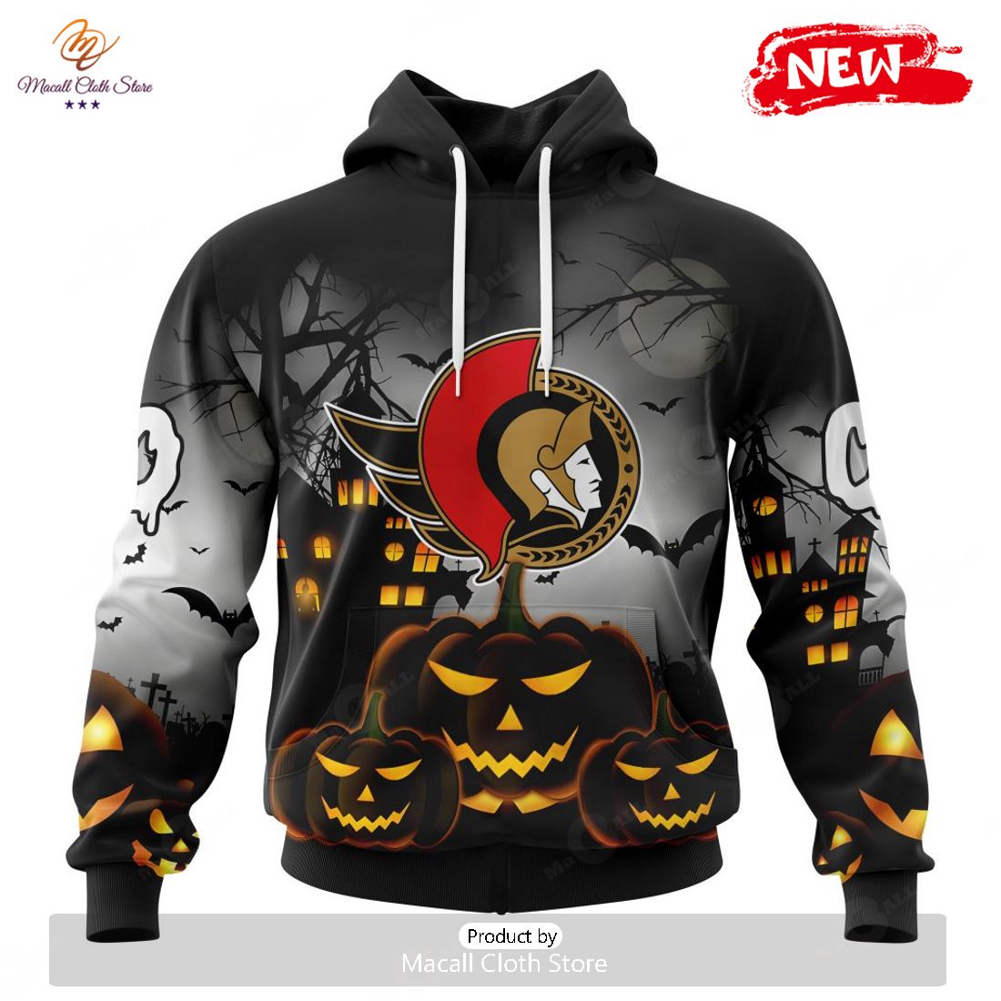 HOT Personalized NHL Ottawa Senators Special Design For Halloween Hoodie Sweatshirt 3D HOT Personalized NHL Ottawa Senators Special Design For Halloween Hoodie Sweatshirt 3D