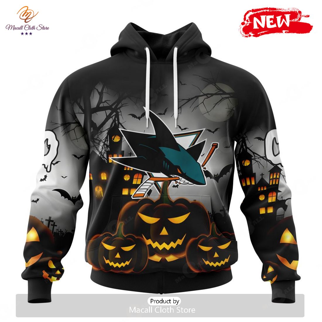 HOT Personalized NHL San Jose Sharks Special Design For Halloween Hoodie Sweatshirt 3D