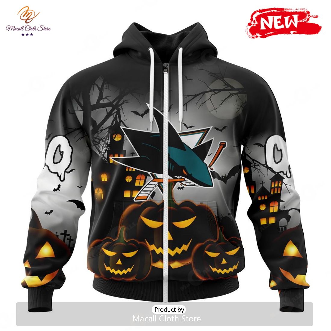 HOT Personalized NHL San Jose Sharks Special Design For Halloween Hoodie Sweatshirt 3D