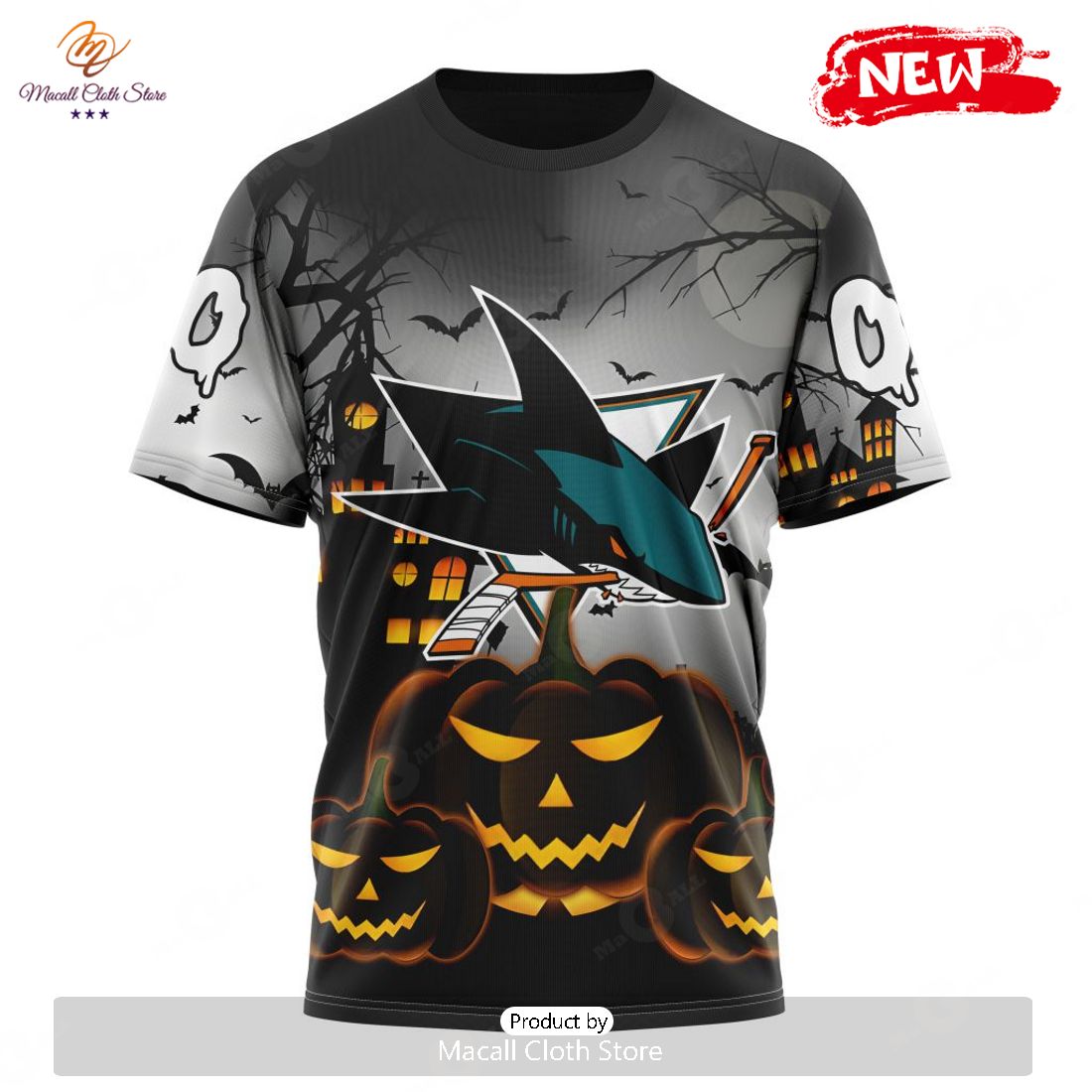 HOT Personalized NHL San Jose Sharks Special Design For Halloween Hoodie Sweatshirt 3D HOT Personalized NHL San Jose Sharks Special Design For Halloween Hoodie Sweatshirt 3D