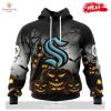 HOT Personalized NHL Seattle Kraken Special Skeleton Costume For Halloween Hoodie Sweatshirt 3D