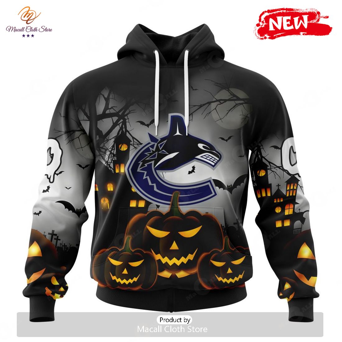 HOT Personalized NHL Vancouver Canucks Special Design For Halloween Hoodie Sweatshirt 3D HOT Personalized NHL Vancouver Canucks Special Design For Halloween Hoodie Sweatshirt 3D