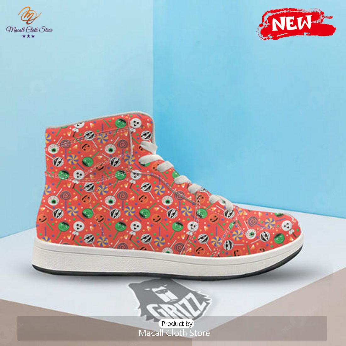 HOT Candy Cute Halloween Print Pattern High Top Sneakers