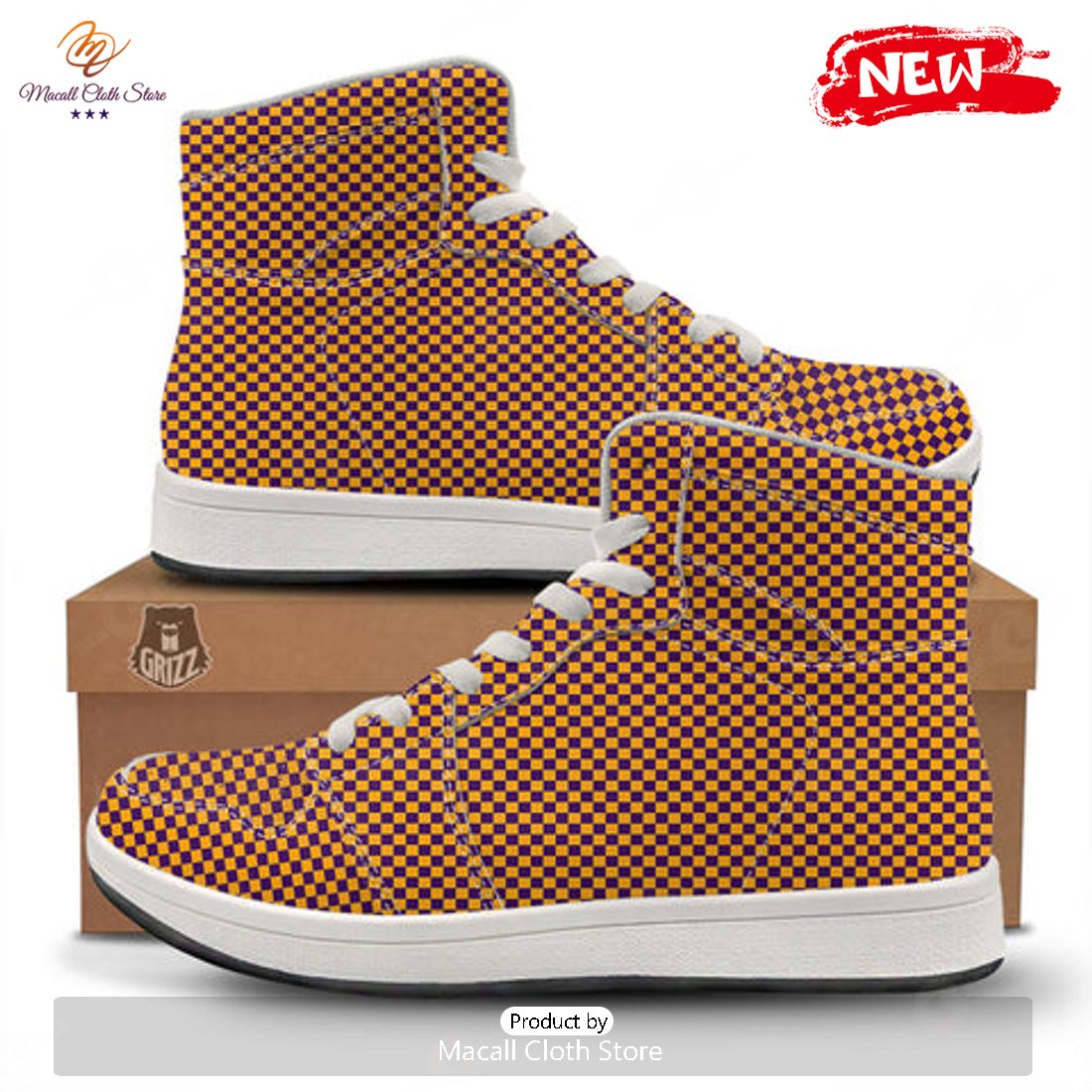 HOT Checked Halloween Print Pattern High Top Sneakers HOT Checked Halloween Print Pattern High Top Sneakers