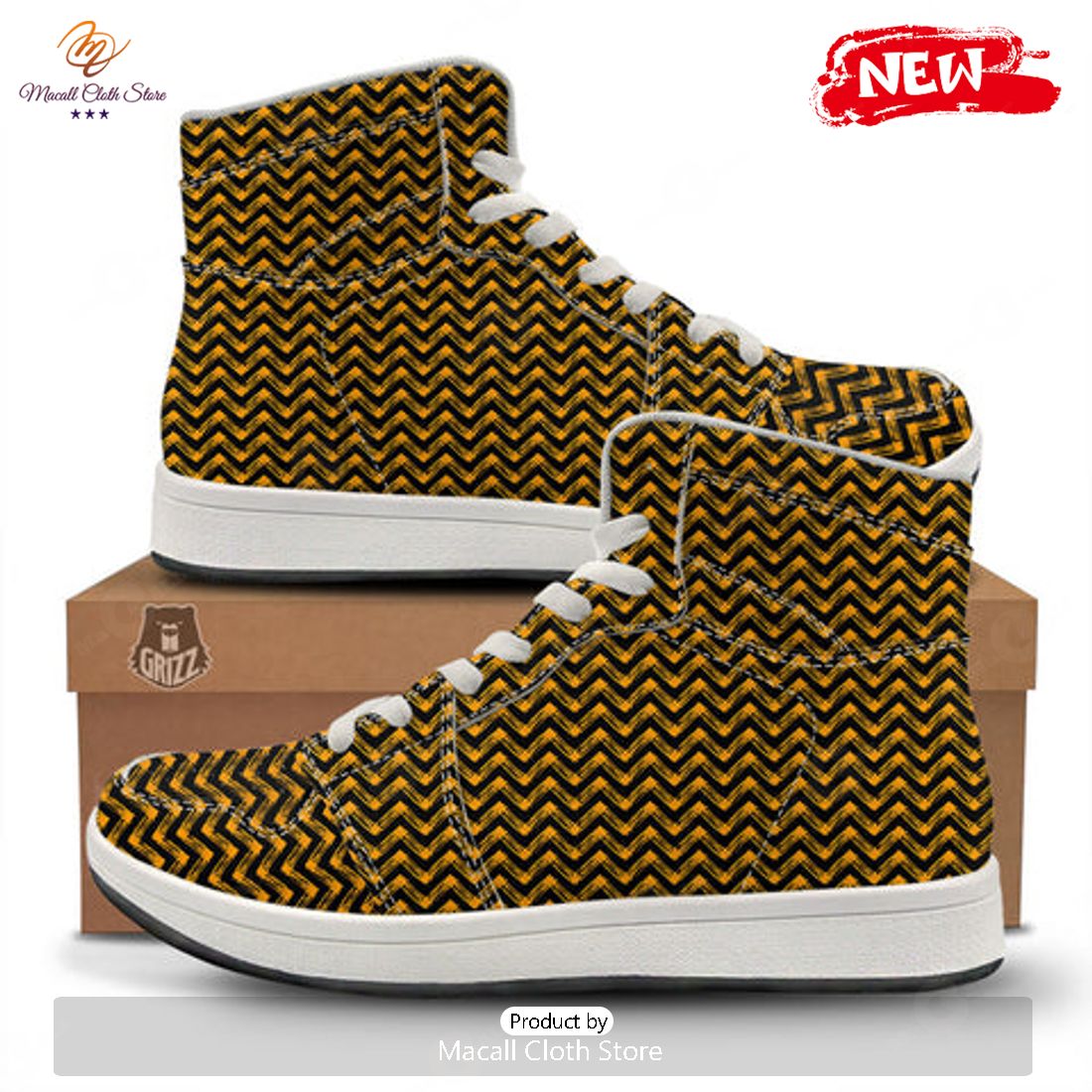HOT Chevron Halloween Print Pattern High Top Sneakers HOT Chevron Halloween Print Pattern High Top Sneakers