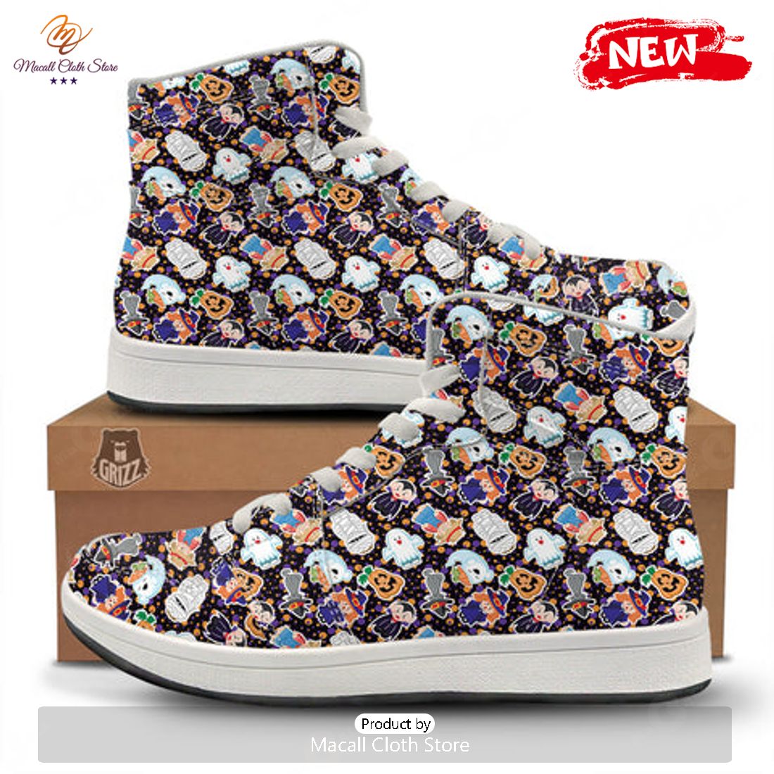 HOT Cute Halloween Print Pattern High Top Sneakers HOT Cute Halloween Print Pattern High Top Sneakers