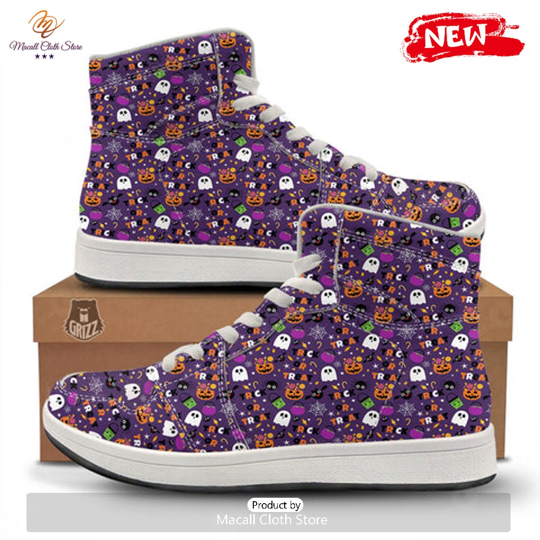 HOT Festival Halloween Print Pattern High Top Sneakers HOT Festival Halloween Print Pattern High Top Sneakers