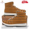 HOT Halloween Argyle Black And Orange Print High Top Sneakers
