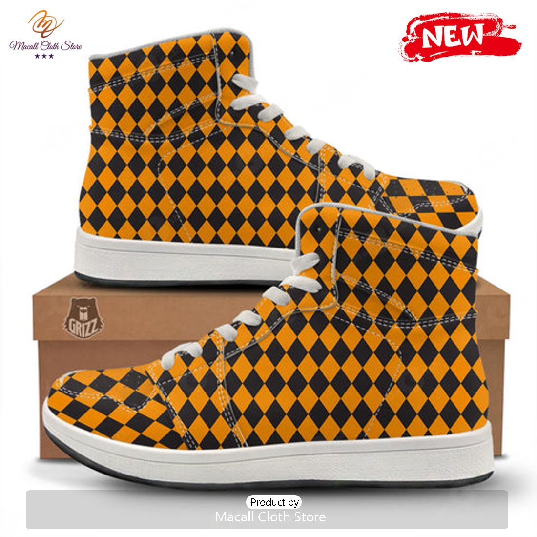 HOT Harlequin Halloween Print Pattern High Top Sneakers HOT Harlequin Halloween Print Pattern High Top Sneakers