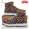HOT Moon And Bat Halloween Print Pattern High Top Sneakers