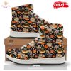 HOT Multicolored Pumpkins Halloween Print Pattern High Top Sneakers