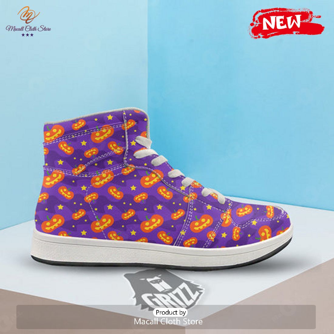 HOT Star Halloween Print Pattern High Top Sneakers