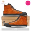 TRENDING Halloween Orange Print Pattern White High Top Shoes