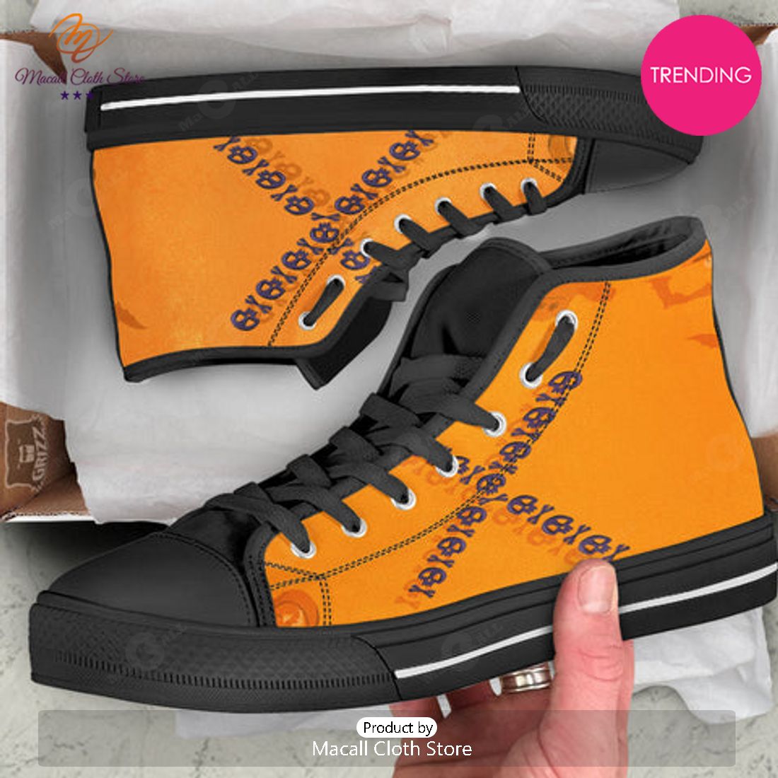 TRENDING X Halloween Print High Top Shoes