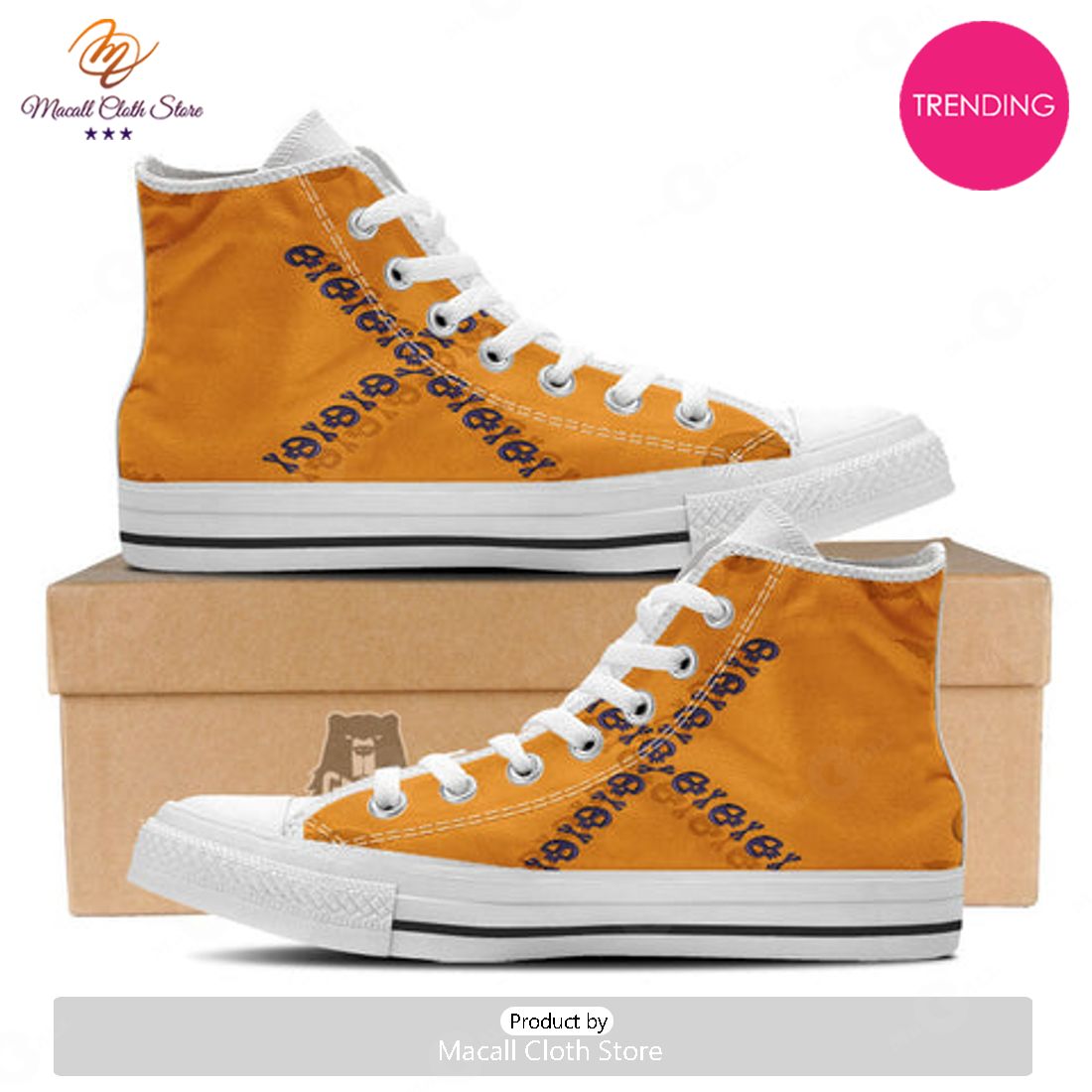TRENDING X Halloween Print White High Top Shoes