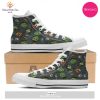 TRENDING Zombie Crowd Halloween Print White High Top Shoes