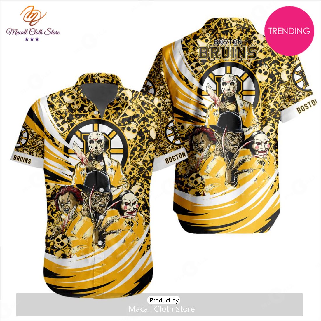 NEW NHL Boston Bruins Special Design For Halloween Hawaiian Shirt NEW NHL Boston Bruins Special Design For Halloween Hawaiian Shirt