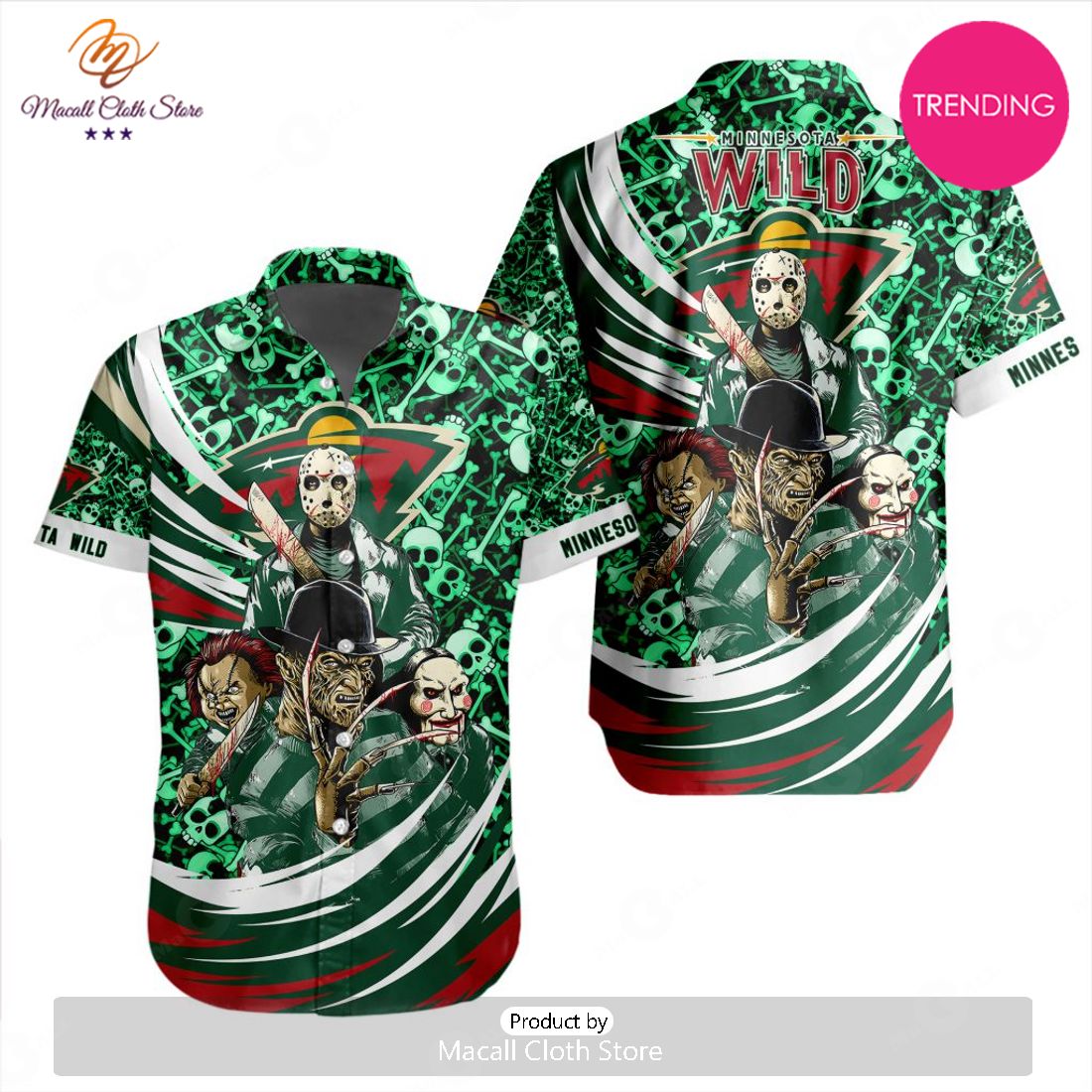 NEW NHL Minnesota Wild Special Design For Halloween Hawaiian Shirt NEW NHL Minnesota Wild Special Design For Halloween Hawaiian Shirt