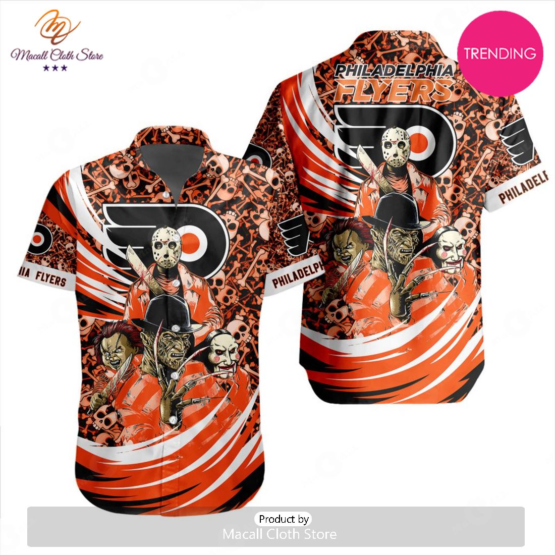 NEW NHL Philadelphia Flyers Special Design For Halloween Hawaiian Shirt NEW NHL Philadelphia Flyers Special Design For Halloween Hawaiian Shirt