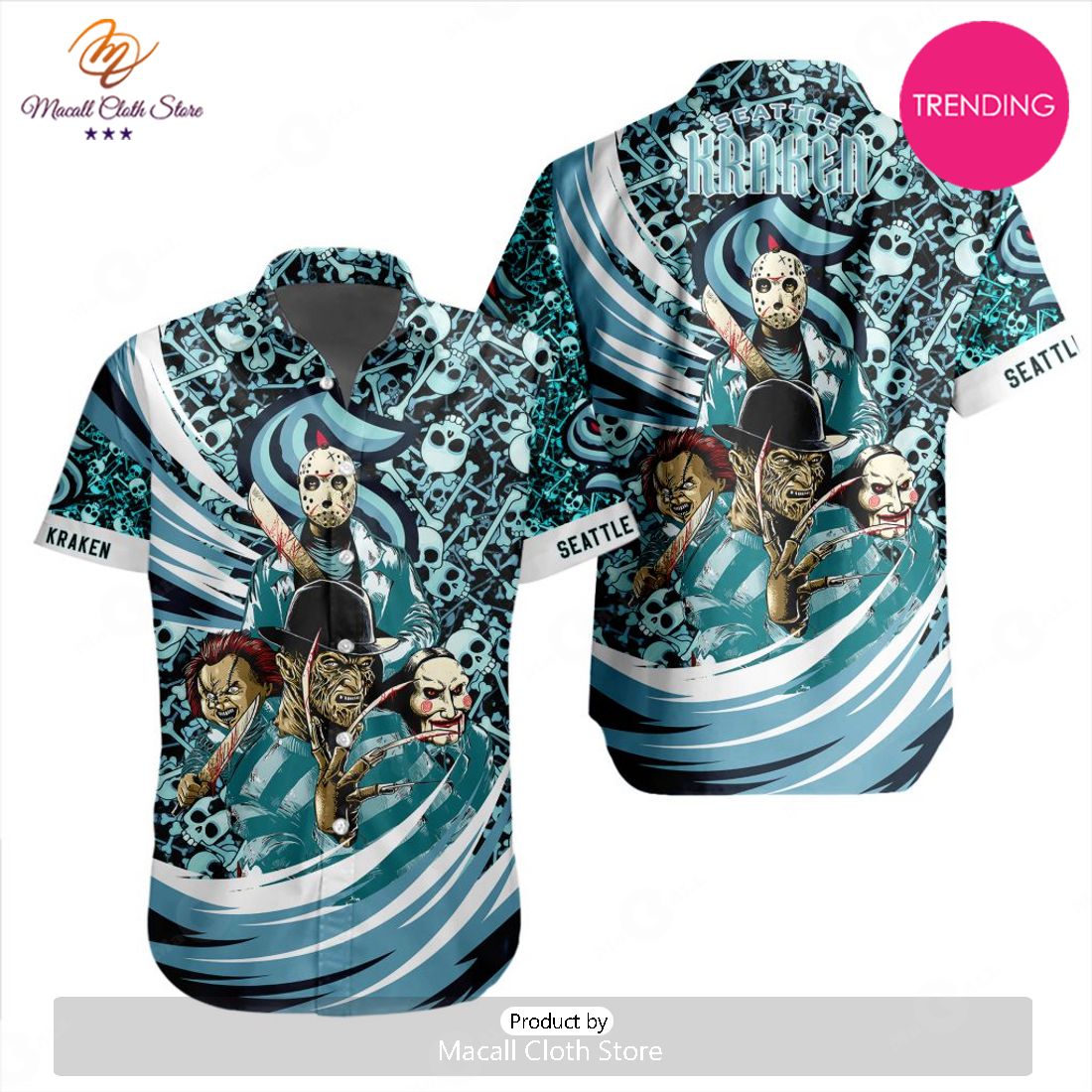 NEW NHL Seattle Kraken Special Design For Halloween Hawaiian Shirt NEW NHL Seattle Kraken Special Design For Halloween Hawaiian Shirt